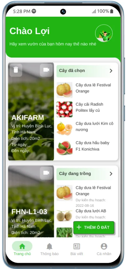 Hình ảnh dự án Mobile App Akifarm do BigDataTech phát triển